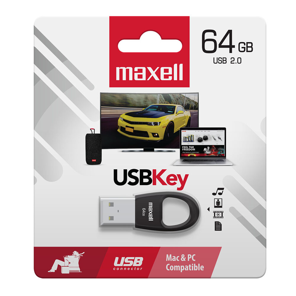 Pendrive Maxell Key 64gb 2.0 Negro image number 1.0