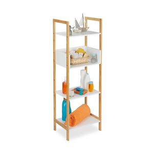 Estante De Almacenamiento Bambú Y Mdf 4 Niveles
