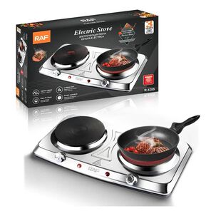 Cocina El&eacute;ctrica 2 Plato Cocinilla Encimera Acero Inoxidable