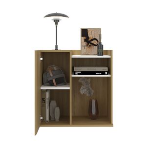 Velador Con 1 Puerta Fm 65x65x40 Cm Caf&eacute; Claro