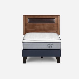 Cama Europea Rosen Indie / 1.5 Plazas / Base Normal + Respaldo Ferrara