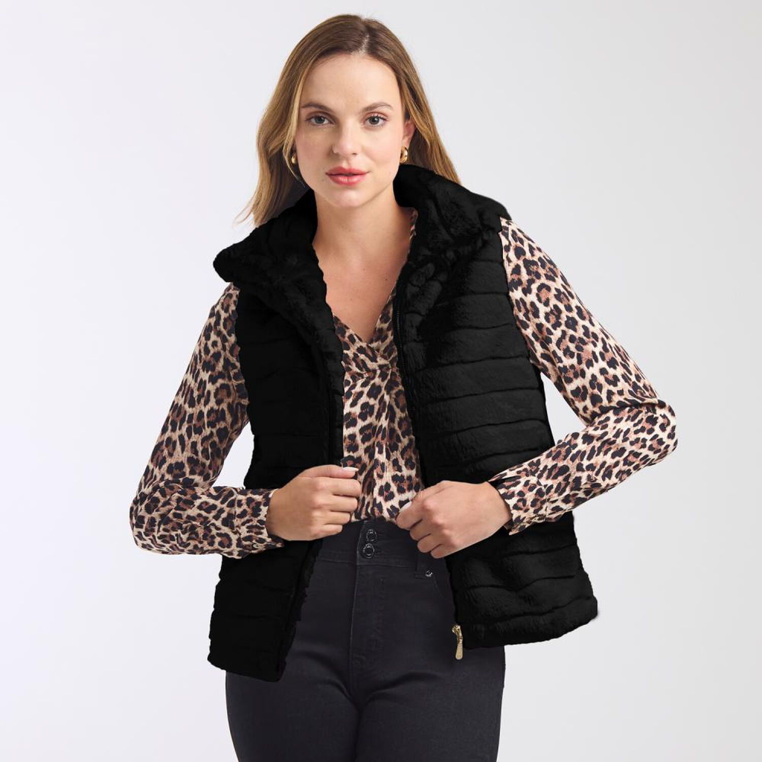 Chaqueta Fashion Regular Sin Mangas Cuello Alto Mujer Kimera image number 0.0