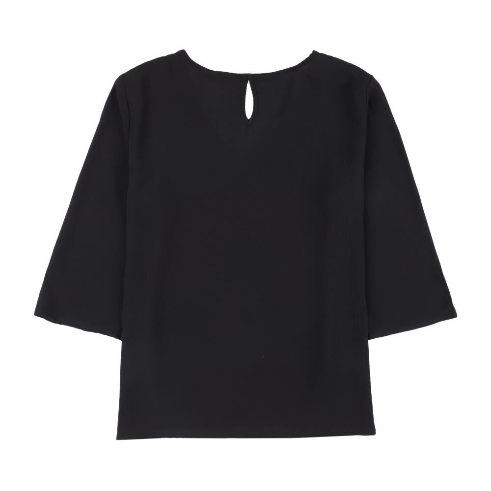 Blusa Lisa Manga 3/4 Cuello V Mujer Lesage image number 1.0