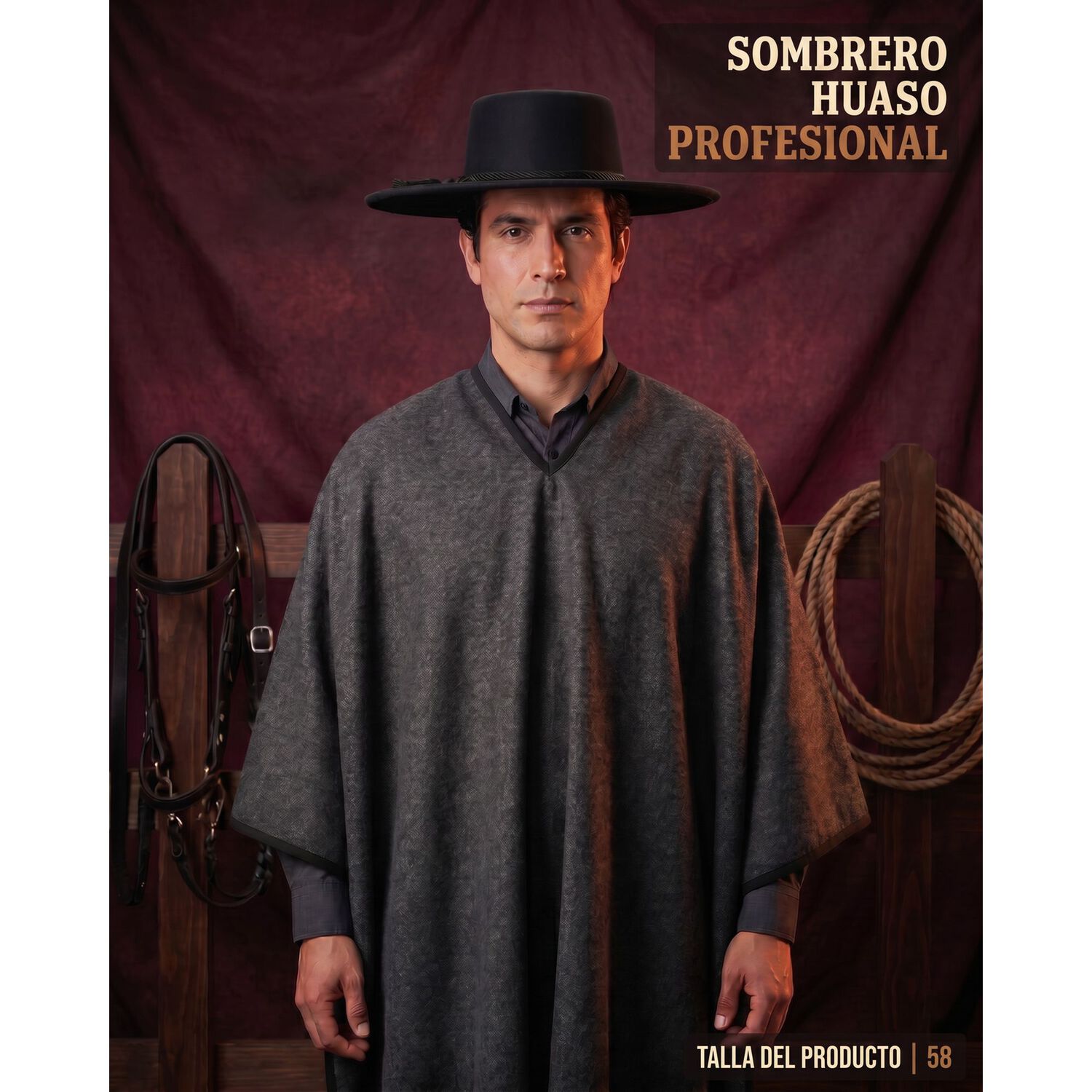 Sombrero Huaso Elegante Adulto Fiestas Patrias image number 14.0