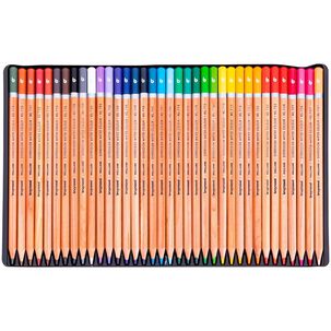 Lápices Acuarelables 36 Colores + Pincel Caja Metálica