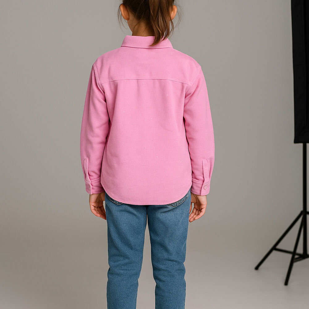 Camisa Rosa Niña Manga Larga Con Brillos image number 3.0
