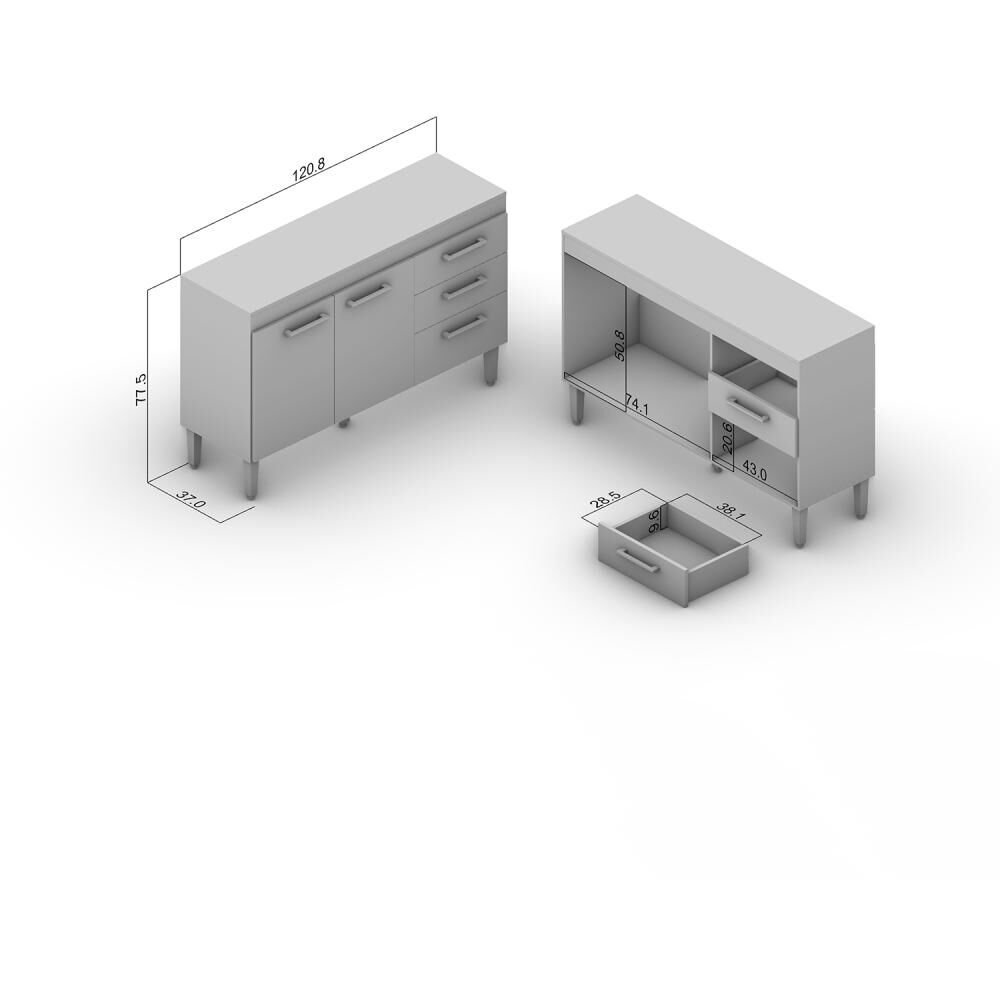 Mueble De Cocina Vekka Home Base / 3 Puertas / 2 Cajones image number 1.0