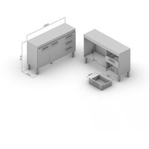 Mueble De Cocina Vekka Home Base / 3 Puertas / 2 Cajones