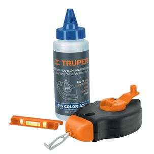 Tizador / Tiralíneas Con Tiza Azul Y Nivel 30mts - Truper