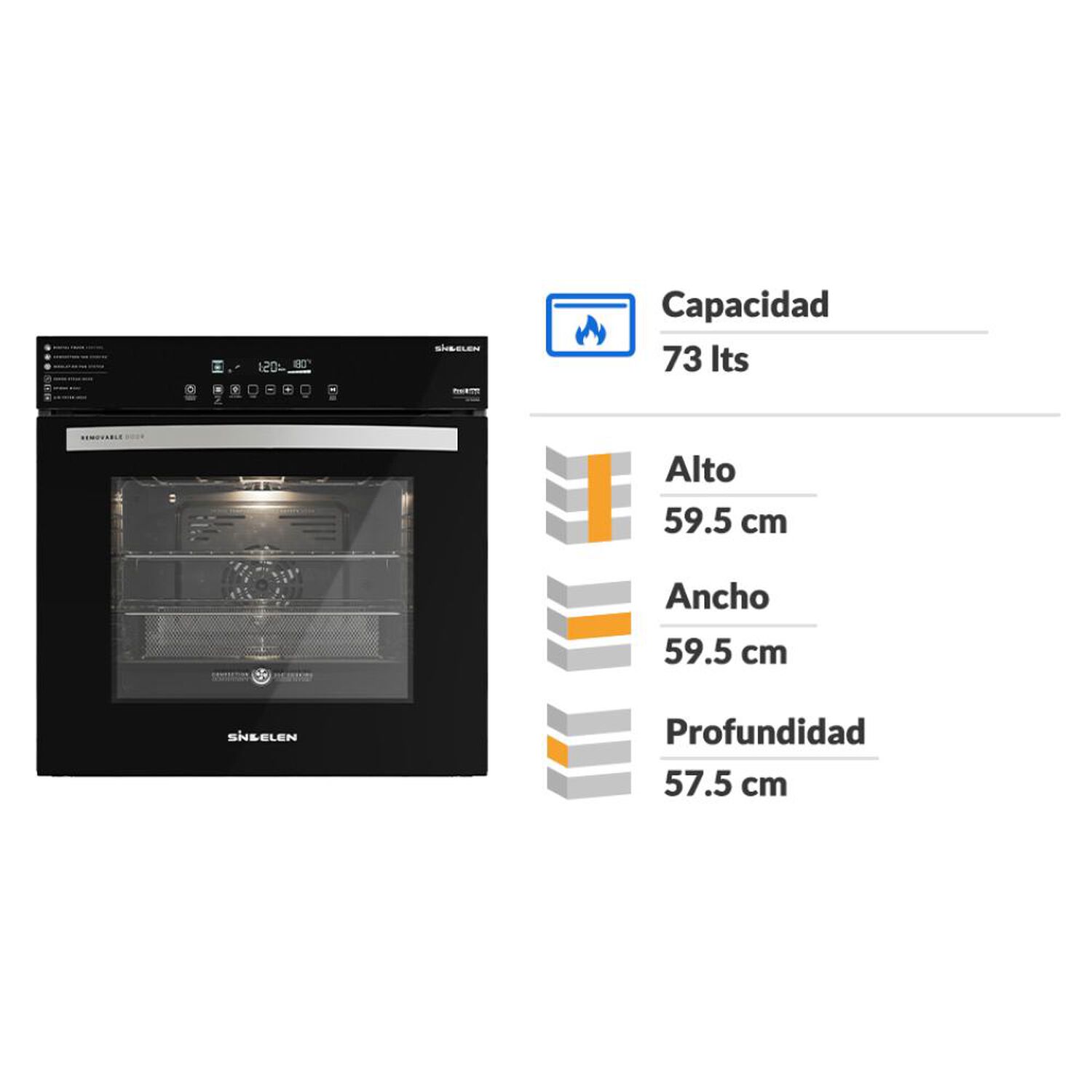 Horno Empotrado Sindelen HE-7600NG / 73 Litros image number 1.0