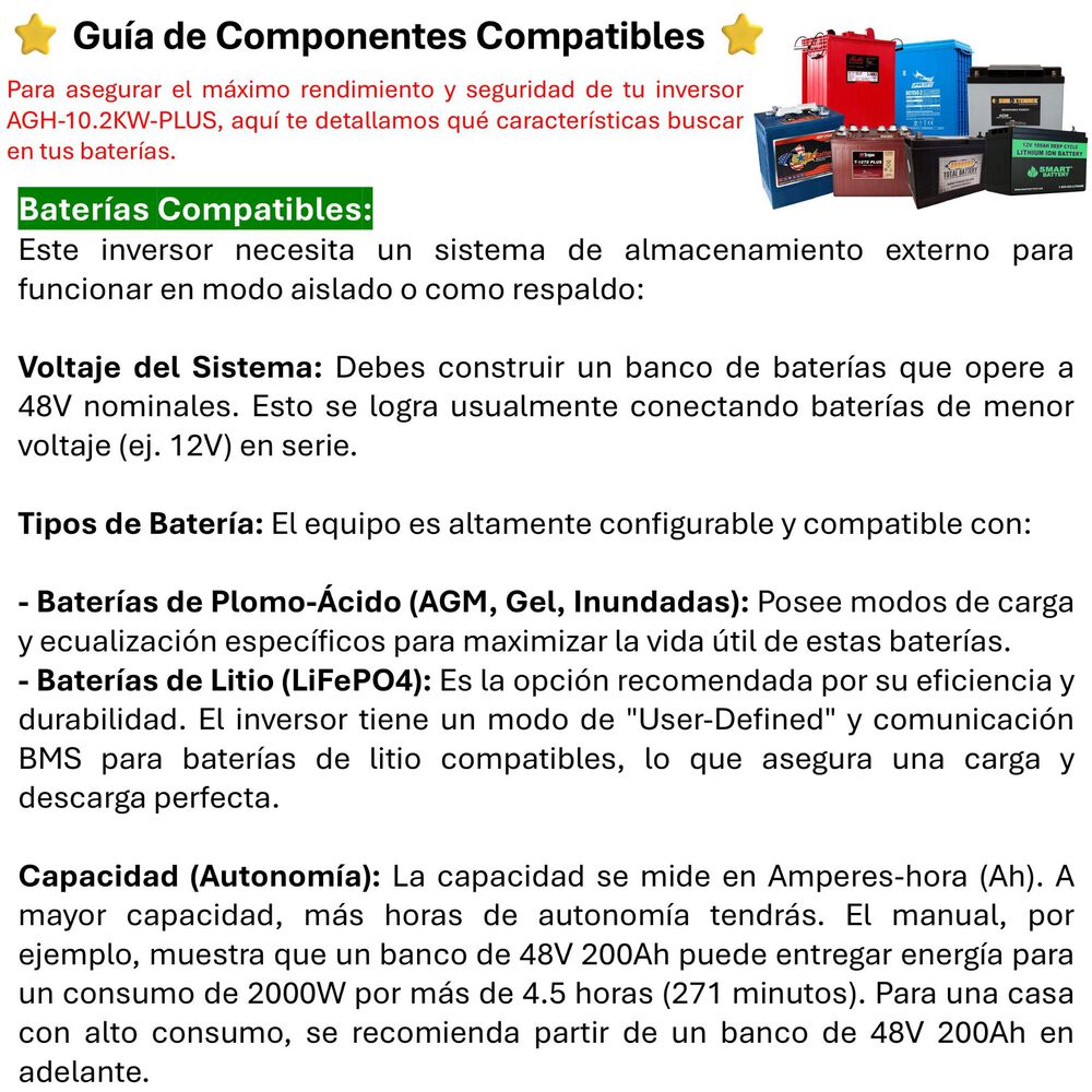 Inversor Solar Con Wifi Híbrido De 10200w Con Potencia Máxima 20400w image number 7.0