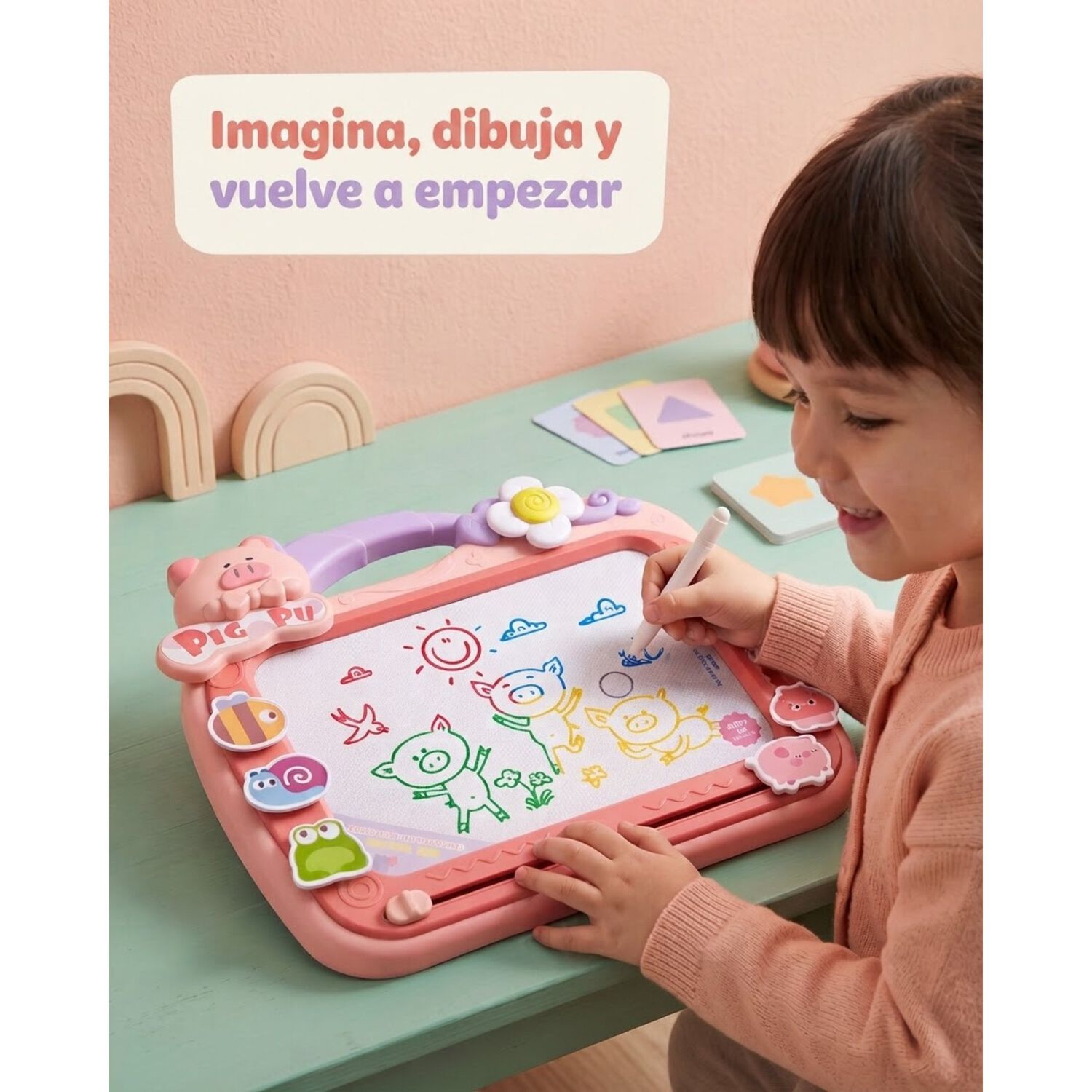 Pizarra Magica Magn&eacute;tica Borrable Para Ni&ntilde;os Ni&ntilde;as Divertida image number 38.0