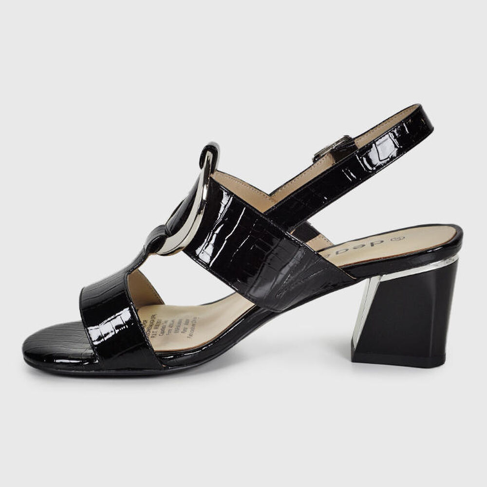 Sandalia Cuero Lucia Negro Croco image number 5.0