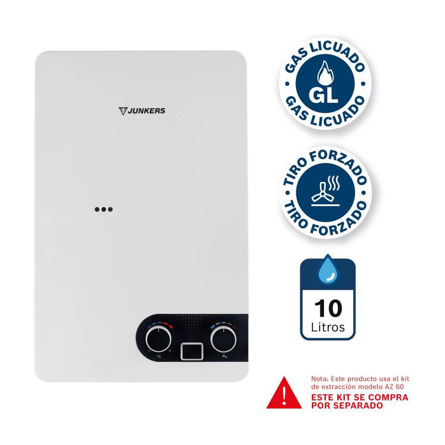 Calefont Junkers Hydrowind Easy / Tiro Forzado / Gas Licuado  / 10 Litros image number 1.0