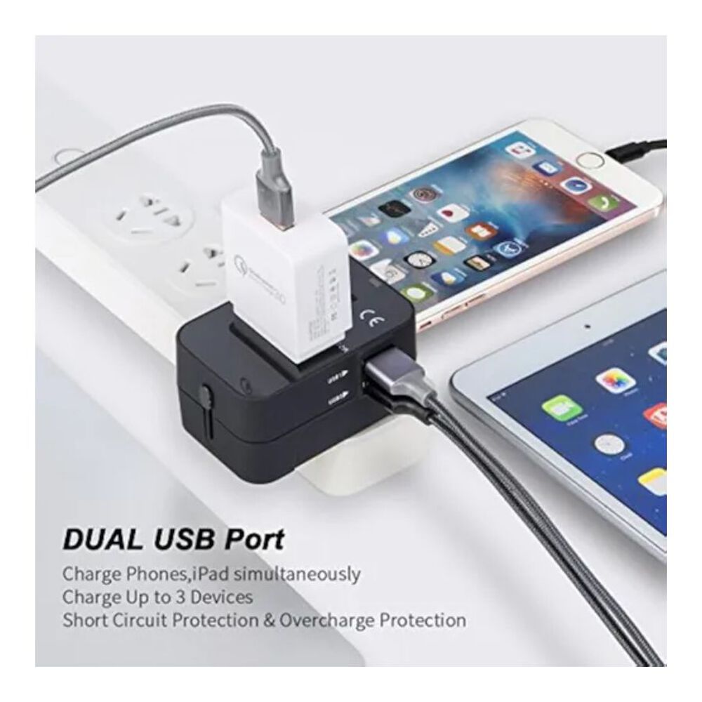 Adaptador Universal De Viaje Con Puertos Usb 4 Enchufes image number 2.0
