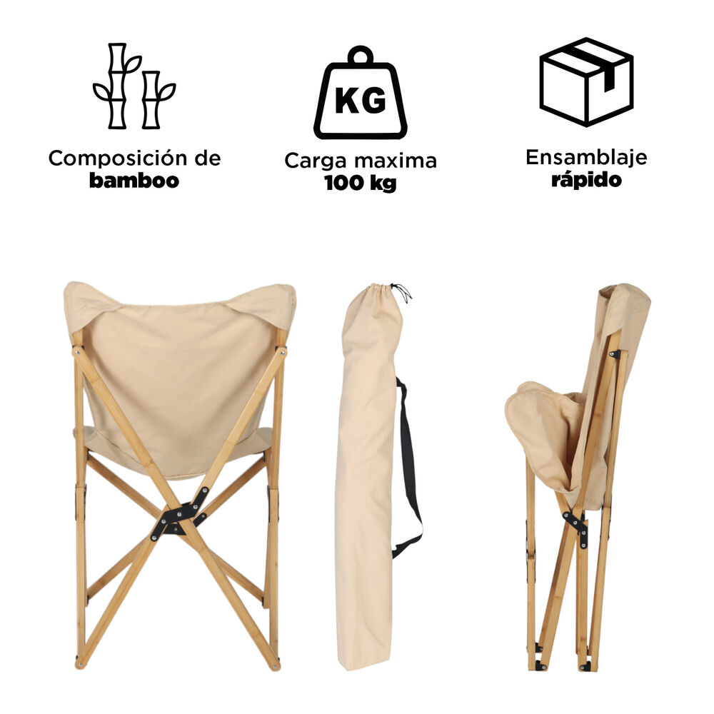 Silla Pleagable Camping Ranco Beige image number 3.0