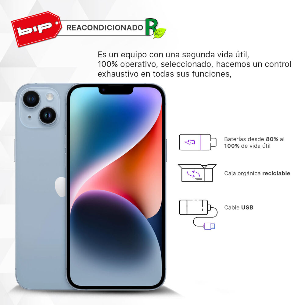 Iphone 14 Plus 256gb - Blue- Reacondicionado -grado A image number 0.0