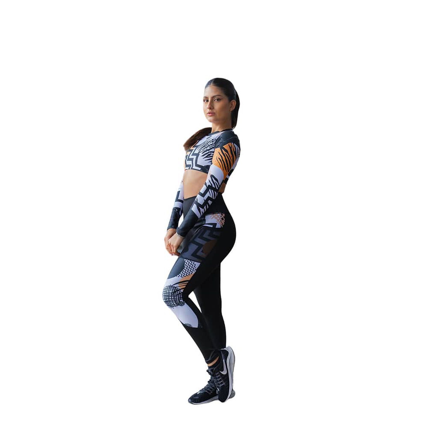 Conjunto Deportivo E528 Leggins + Buzo Corto image number 0.0