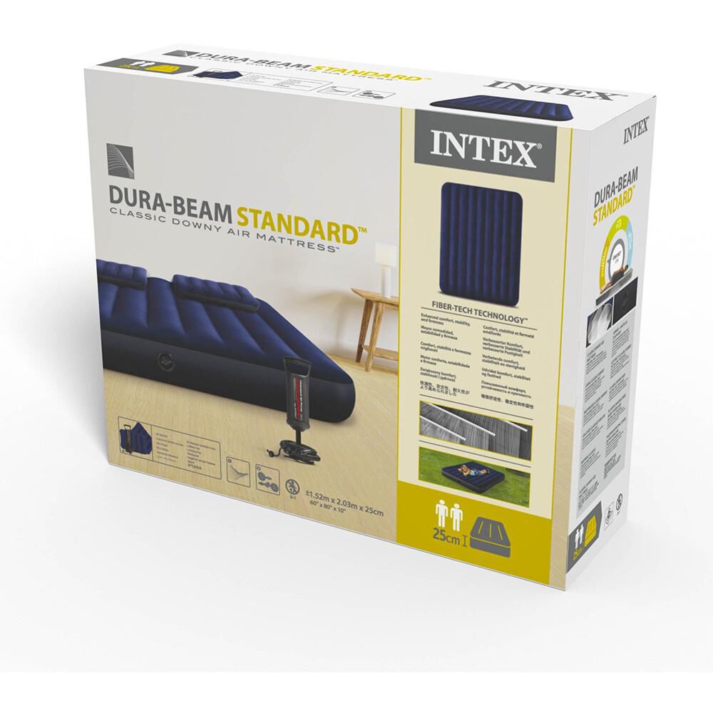 Colchon Inflable 2 Plazas Downy + Inflador Y 2 Almohadas Intex image number 5.0