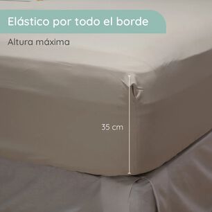 Sabanas Colch&oacute;n King Microfibra 300 Hilos Gris Claro