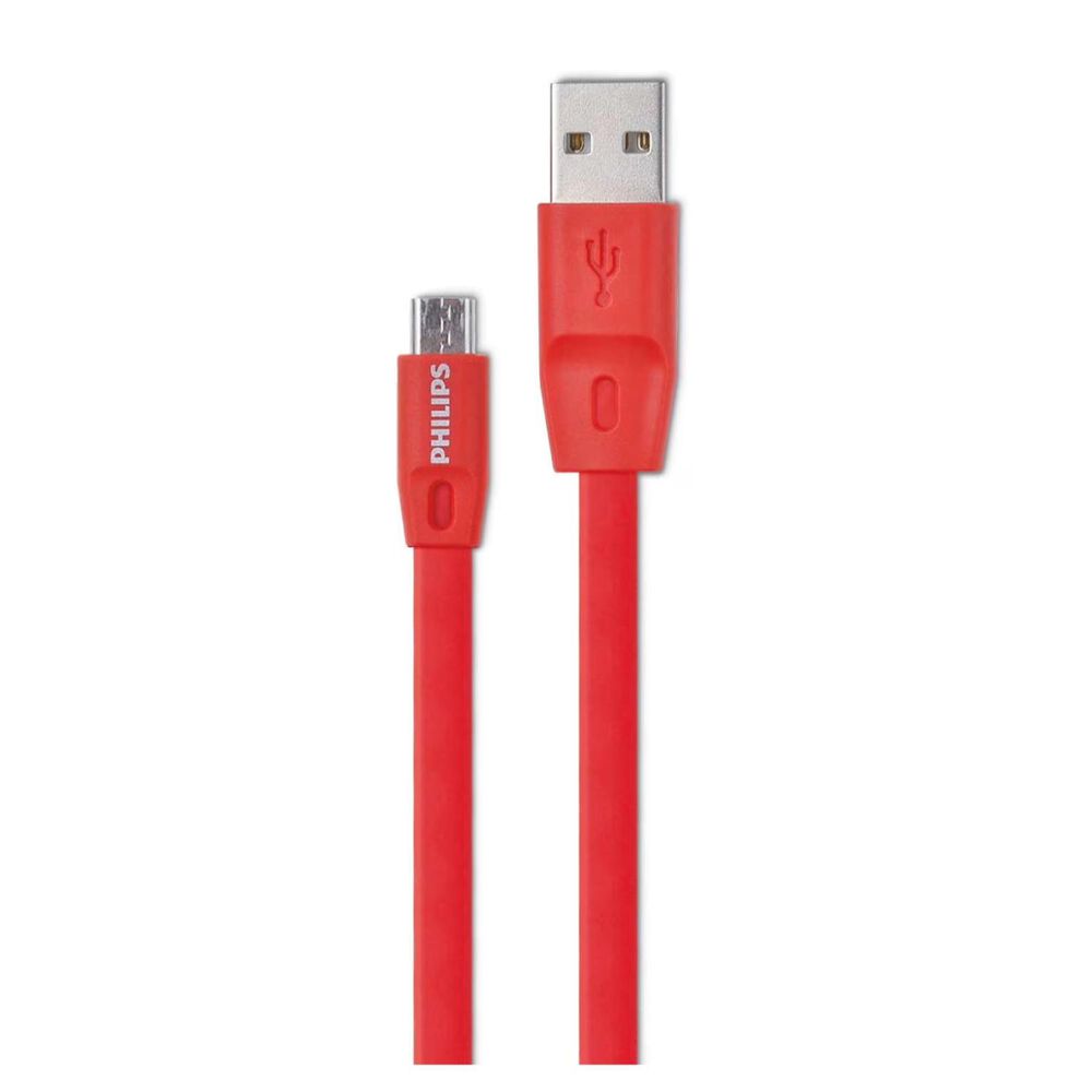 Cable Usb A Micro Usb 1.2mts Flat Rojo 2518r image number 0.0