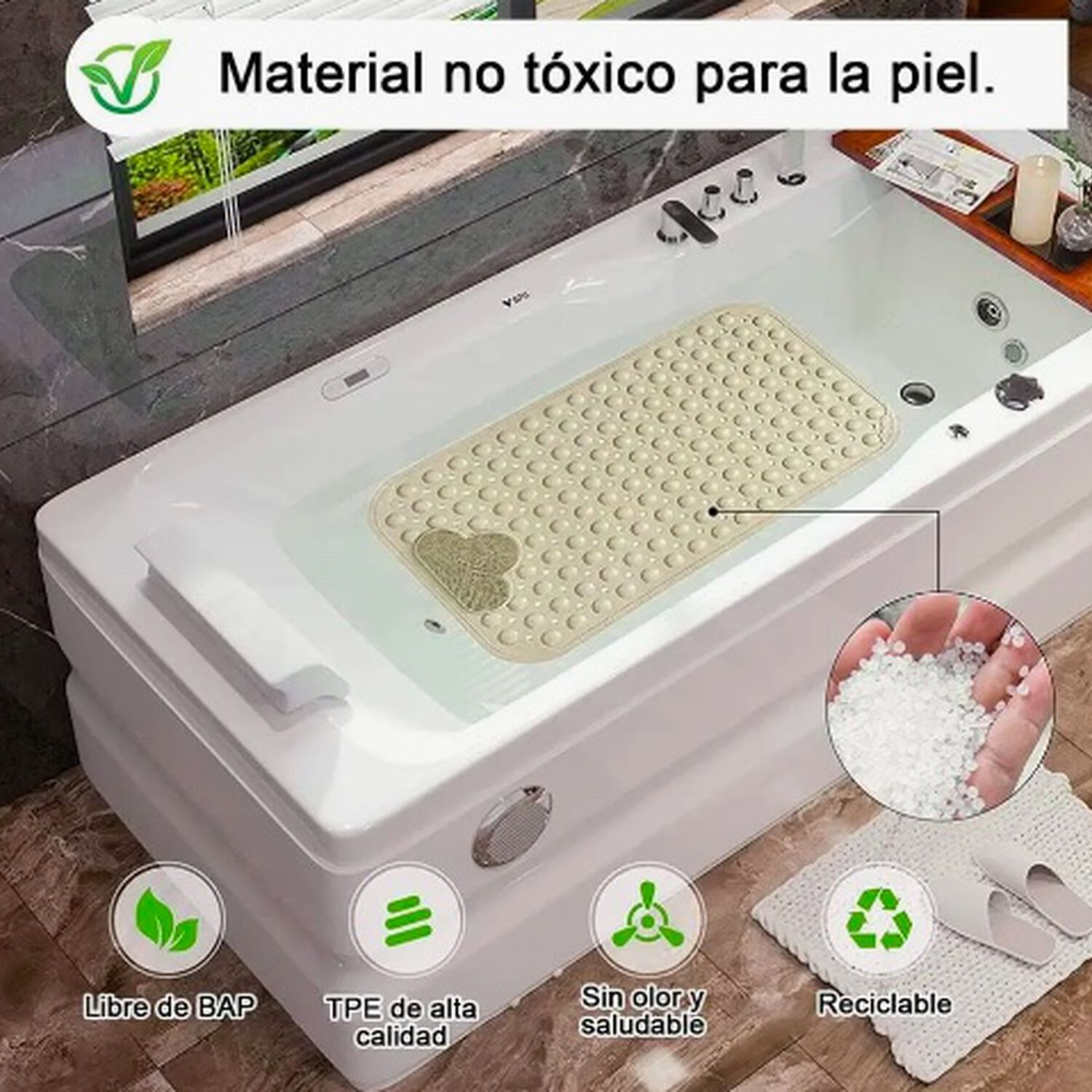 Goma Antideslizante Ducha Beige image number 2.0