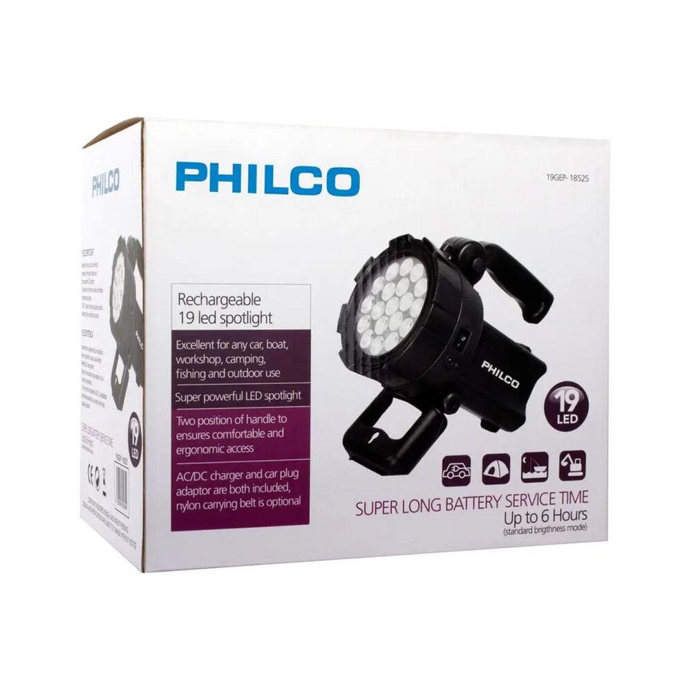 Linterna Foco Recargable 19led Alto Brillo Negro image number 3.0
