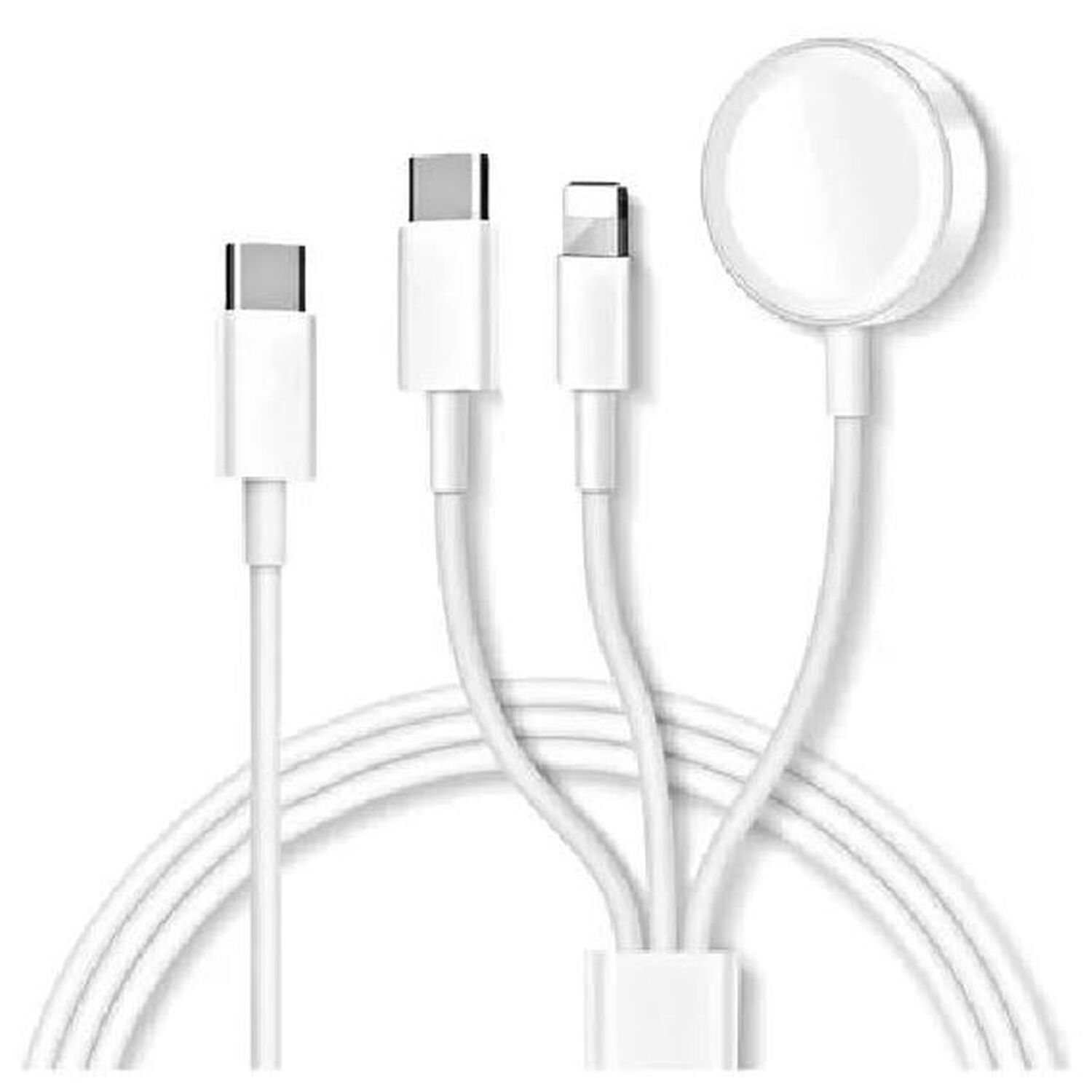 Cargador De Celular Inalambrico 3 En 1 Usb Magnetico Y Compatible Iphone Y Smarwatch Carga 2a 20w Smartphone Android Para Iphone Pared Casa Redondo image number 3.0
