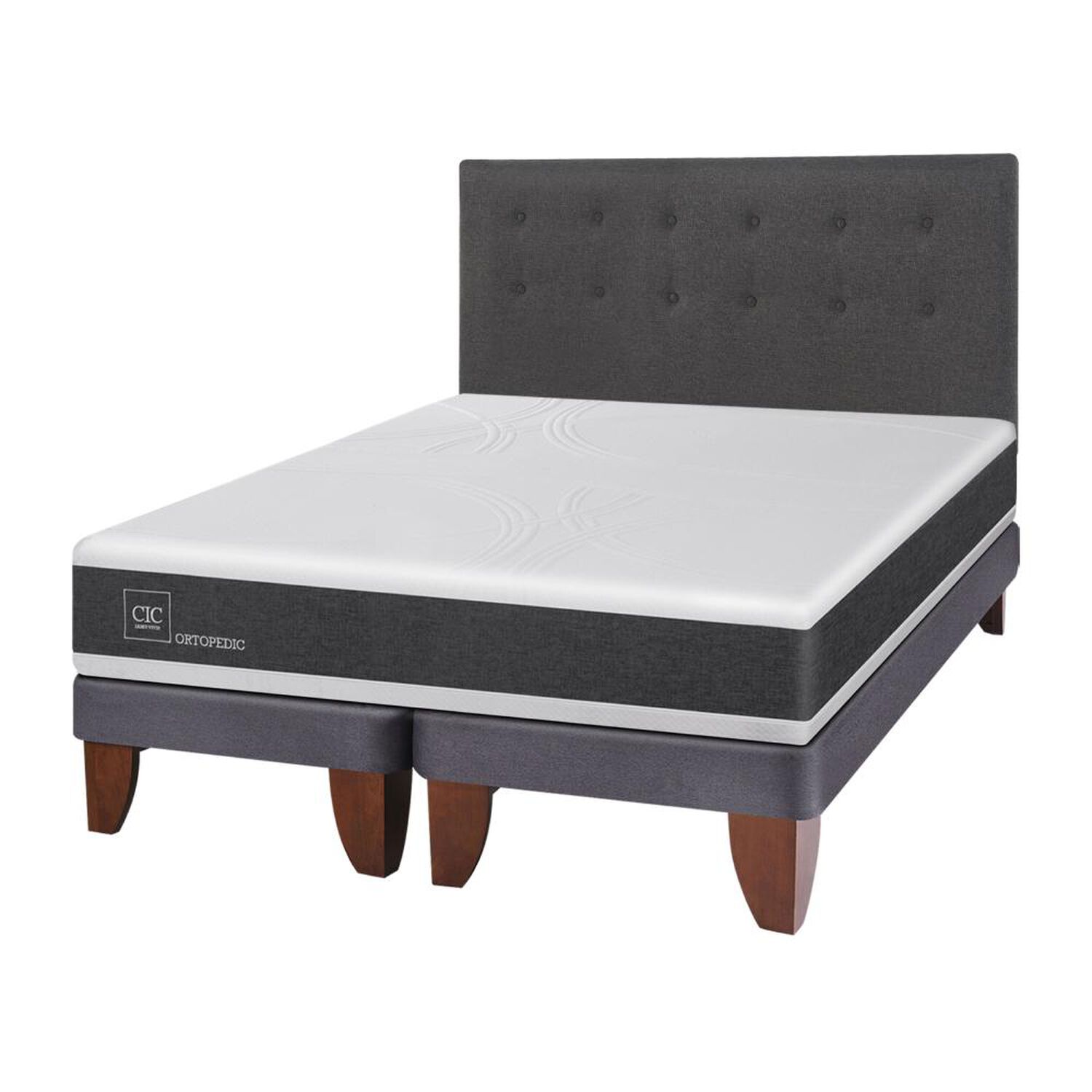 Cama Europea Cic Ortopedic / 2 Plazas / Base Dividida  + Respaldo image number 1.0