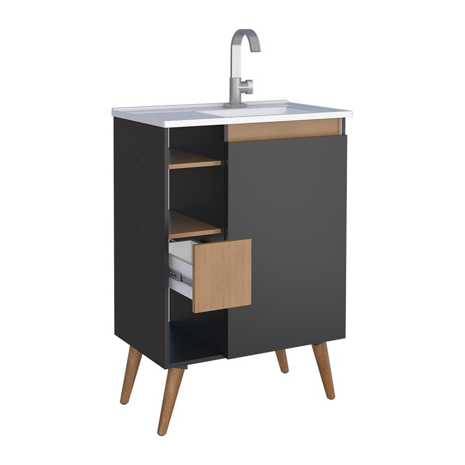 Vanitorio Vekkahome L&oacute;tus 60 Dark / 1 Puerta image number 2.0