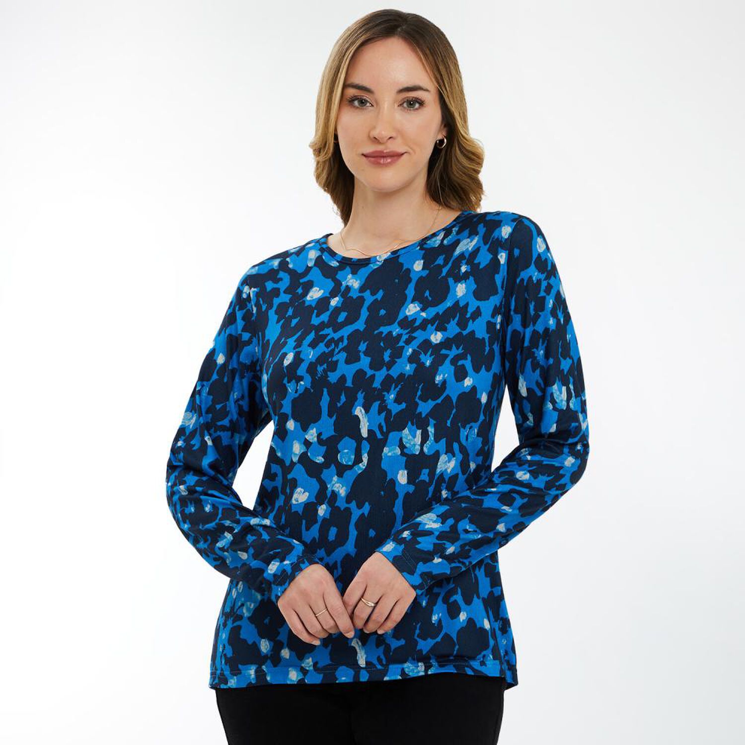 Sweater Camant Estampado Manga Larga Cuello Redondo Mujer Geeps image number 0.0