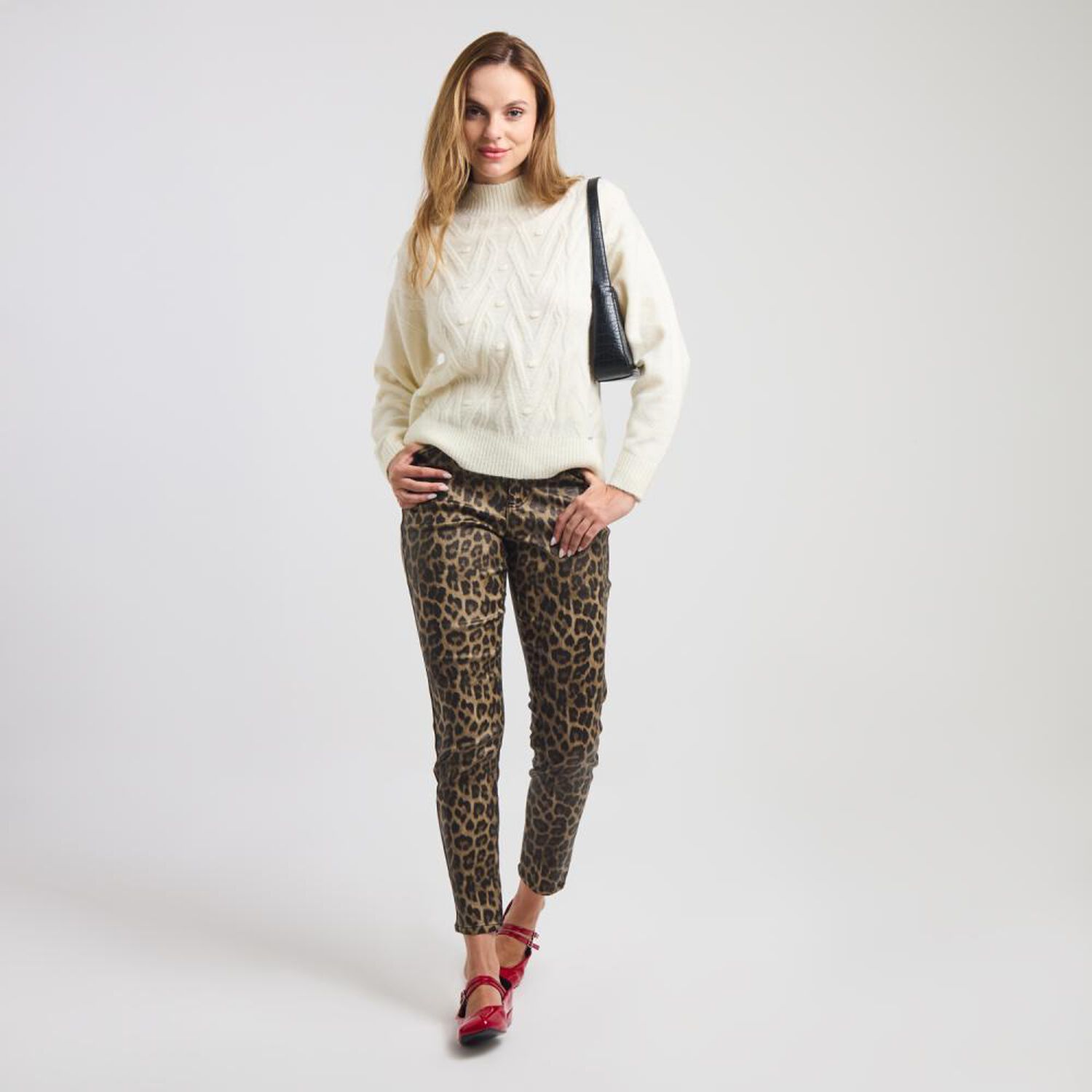 Sweater Manga Larga Cuello Alto Mujer Kimera image number 1.0