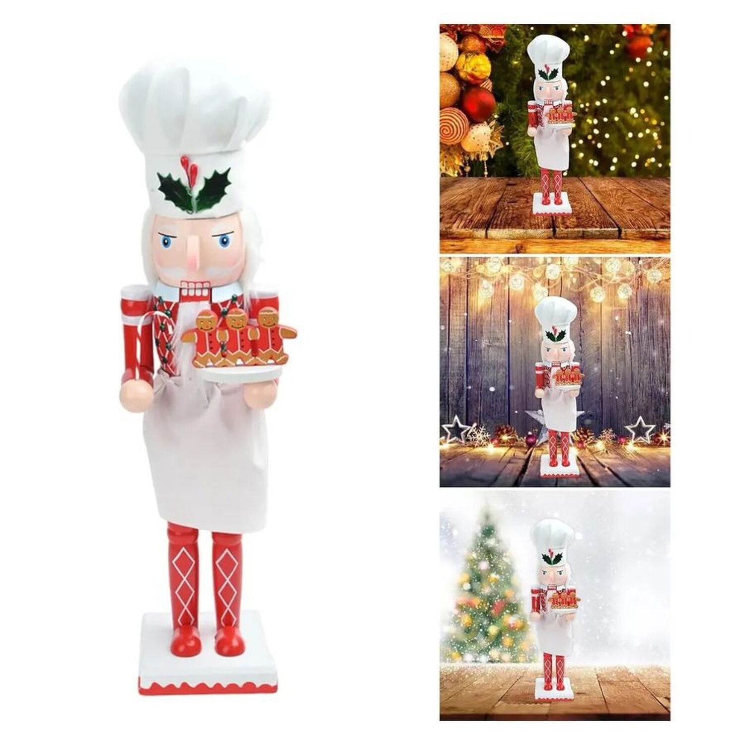 Cascaneuces Navide&ntilde;o Chef Cocinero Decoraci&oacute;n Navidad 39cm image number 2.0