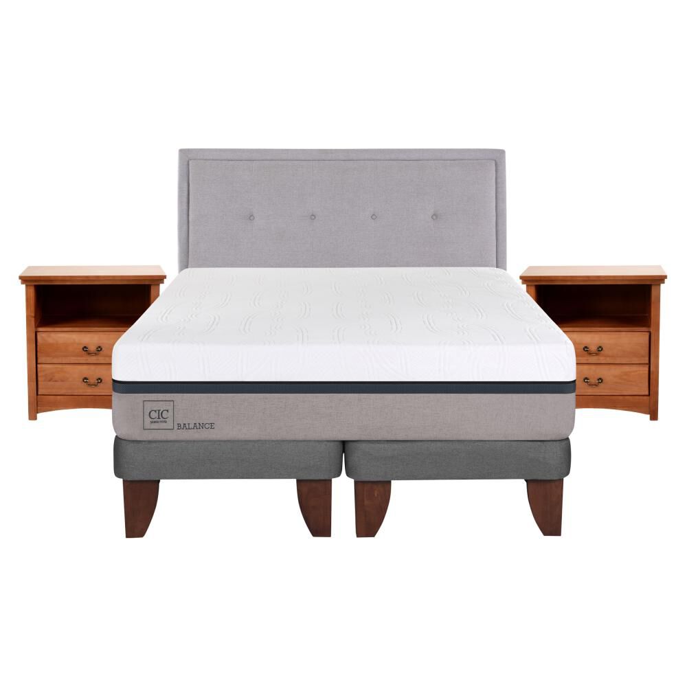 Cama Europea Cic Balance / King / Base Dividida  + Set De Maderas image number 0.0