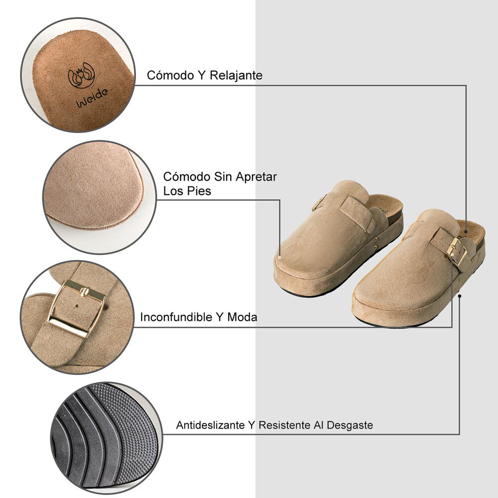 Zueco Vintage Confort Con Hebilla Mujer Weide Qiu359 image number 7.0