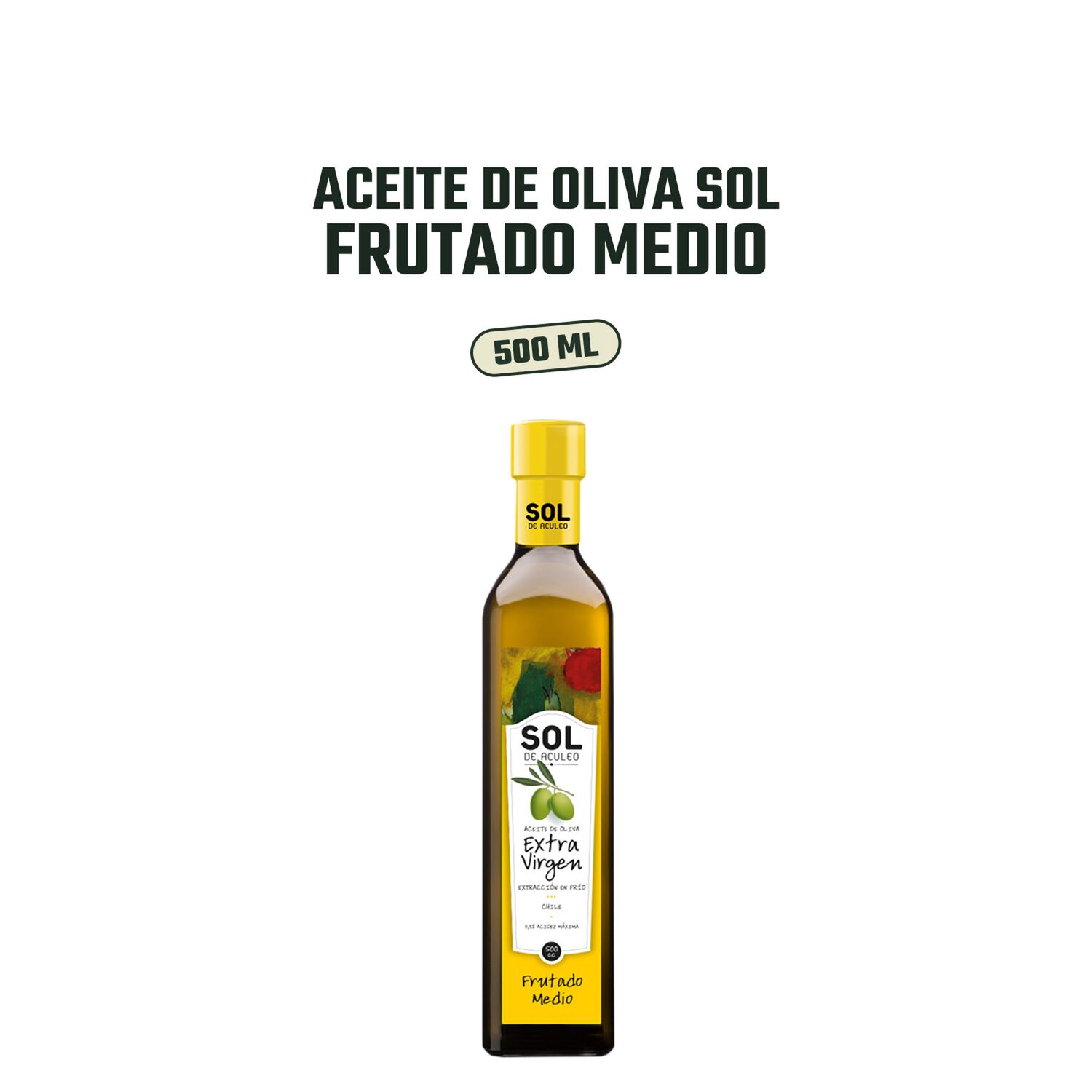 Aceite De Oliva Evirgen Sol De Aculeo Frutado Medio 4x500ml image number 2.0