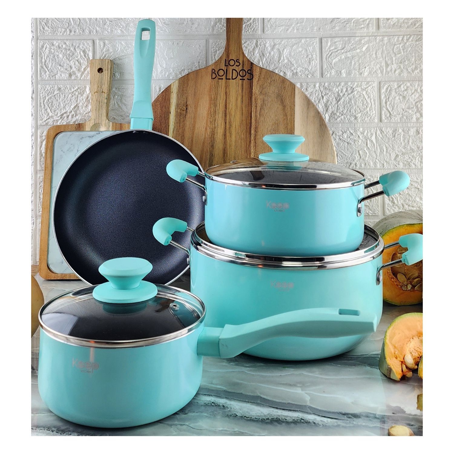 Bater&iacute;a De 7 Piezas Titanium Pro Menta Keep Menaje Cocina image number 4.0