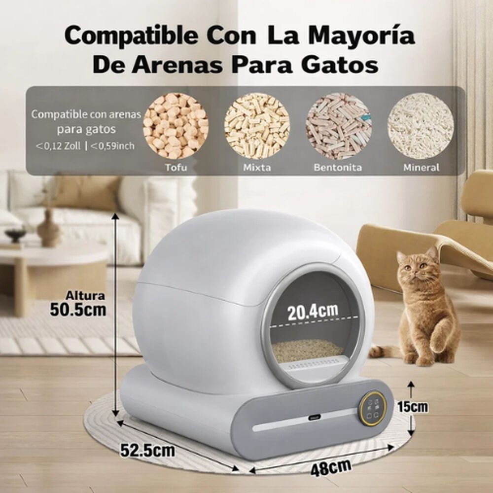 Caja Arena Autolimpiante Para Gatos Con Control De Olores image number 2.0