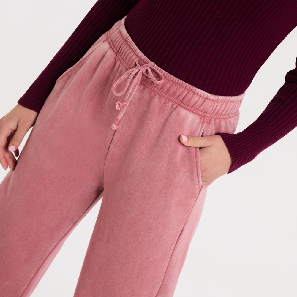 Pantalón De Buzo Lavado Tiro Medio Regular Mujer Rolly Go image number 4.0