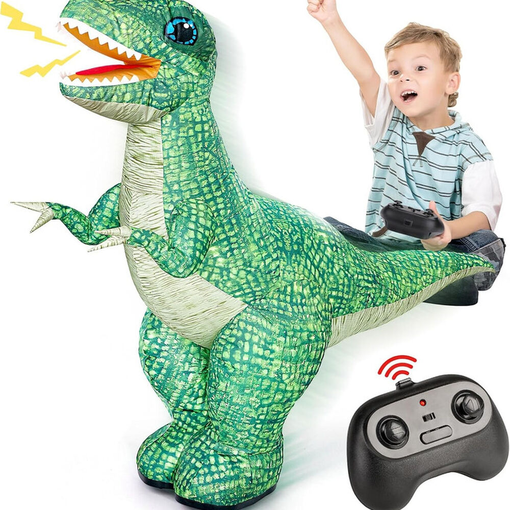 Dinosaurio Infable 90 Cm Grande Con Control Remoto image number 7.0