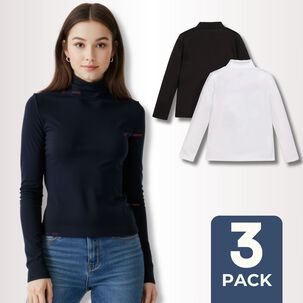 Pack 3 Camiseta Beatle Algod&oacute;n Primera Capa Juvenil Ni&ntilde;a Polera Surtido