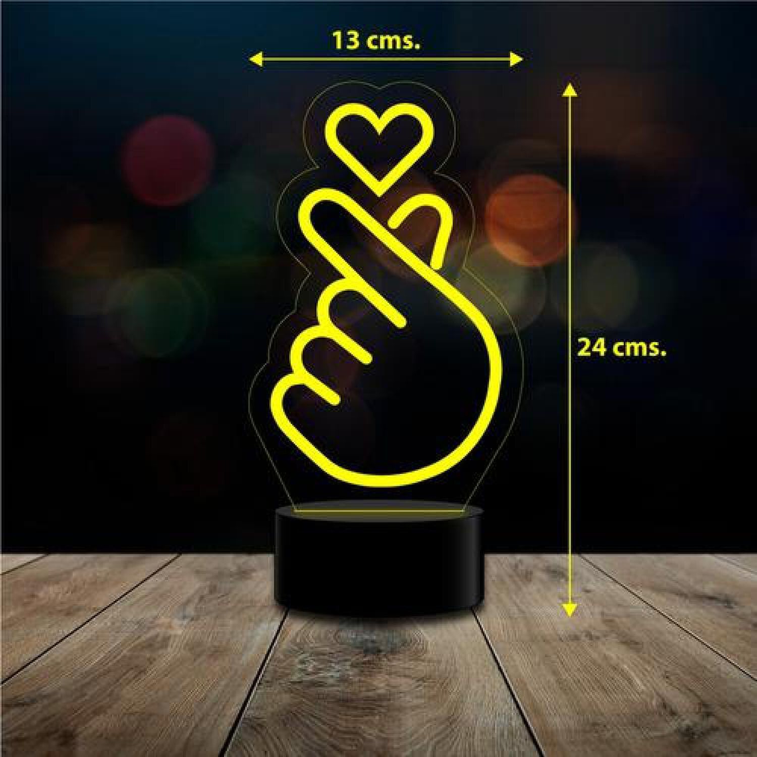 Ilusi&oacute;n Led 3d Coraz&oacute;n Coreano K-pop Dedos C/remoto Colores image number 2.0