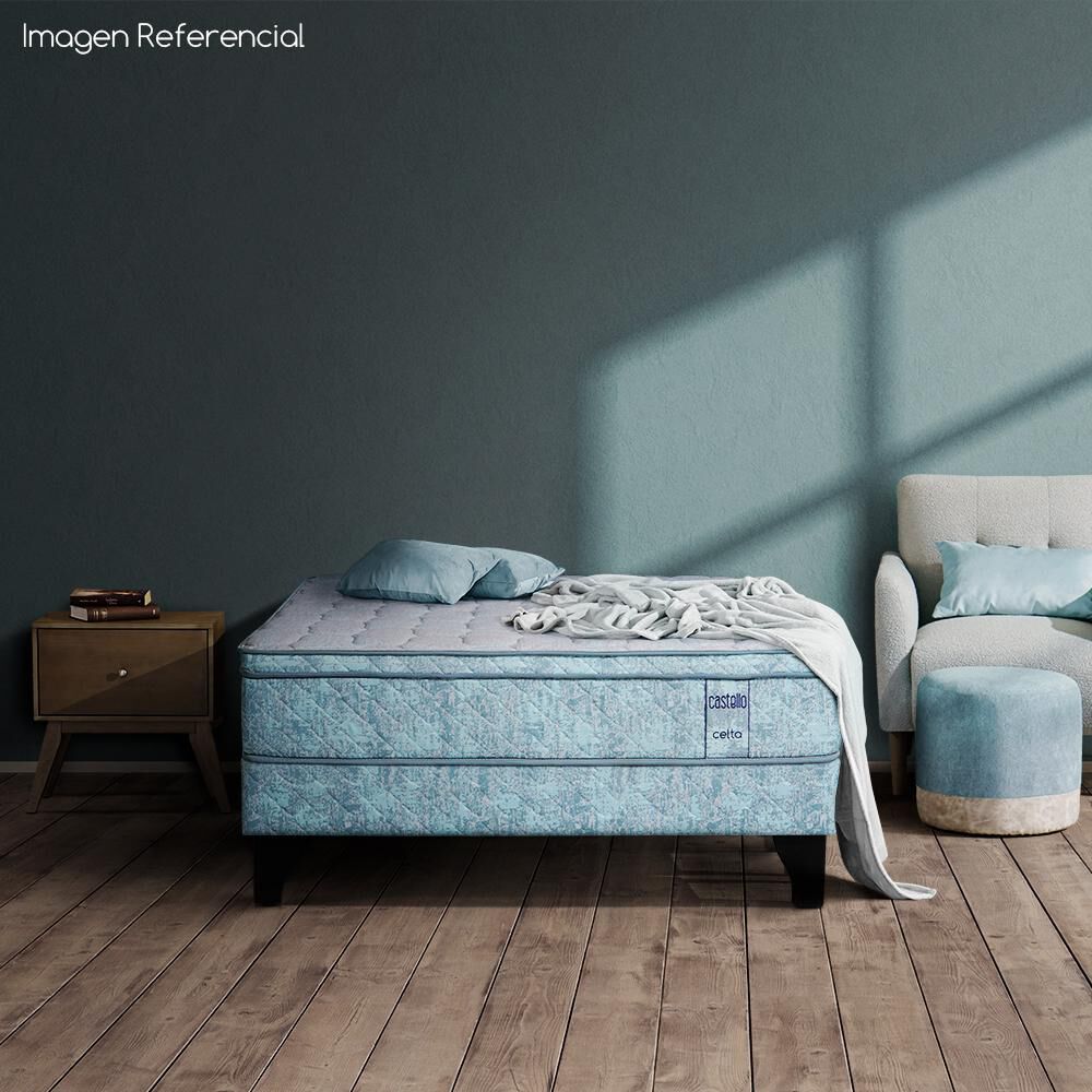 Cama Europea Celta Castello / 1.5 Plazas / Base Normal + Respaldo image number 3.0