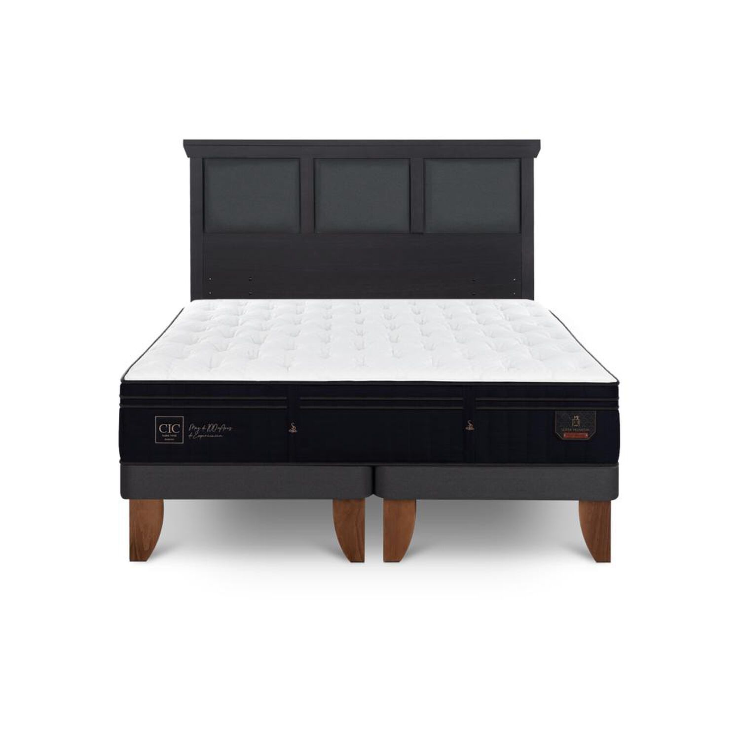 Cama Europea Cic Linea Premium / 2 Plazas / Base Dividida + Respaldo image number 0.0
