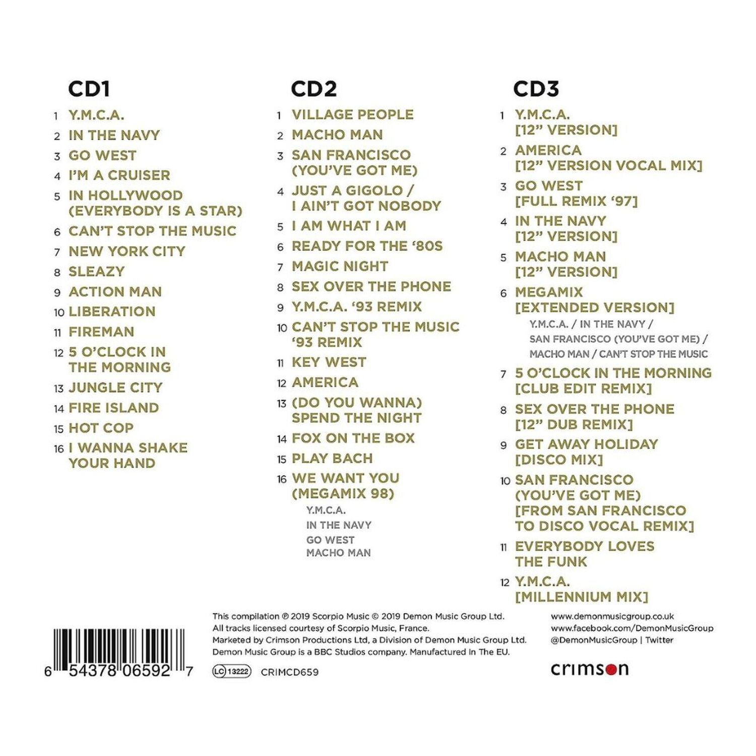 Village People - Gold (3cd) | Cd image number 1.0