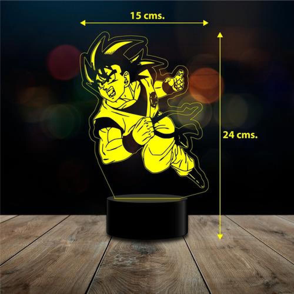 Lampara 3d Goku Ataque Dragon Ball Remoto 16 Color image number 2.0