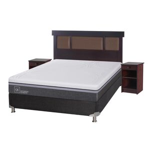 Box Spring Cic Ortopedic / 2 Plazas / Base Normal + Set De Maderas