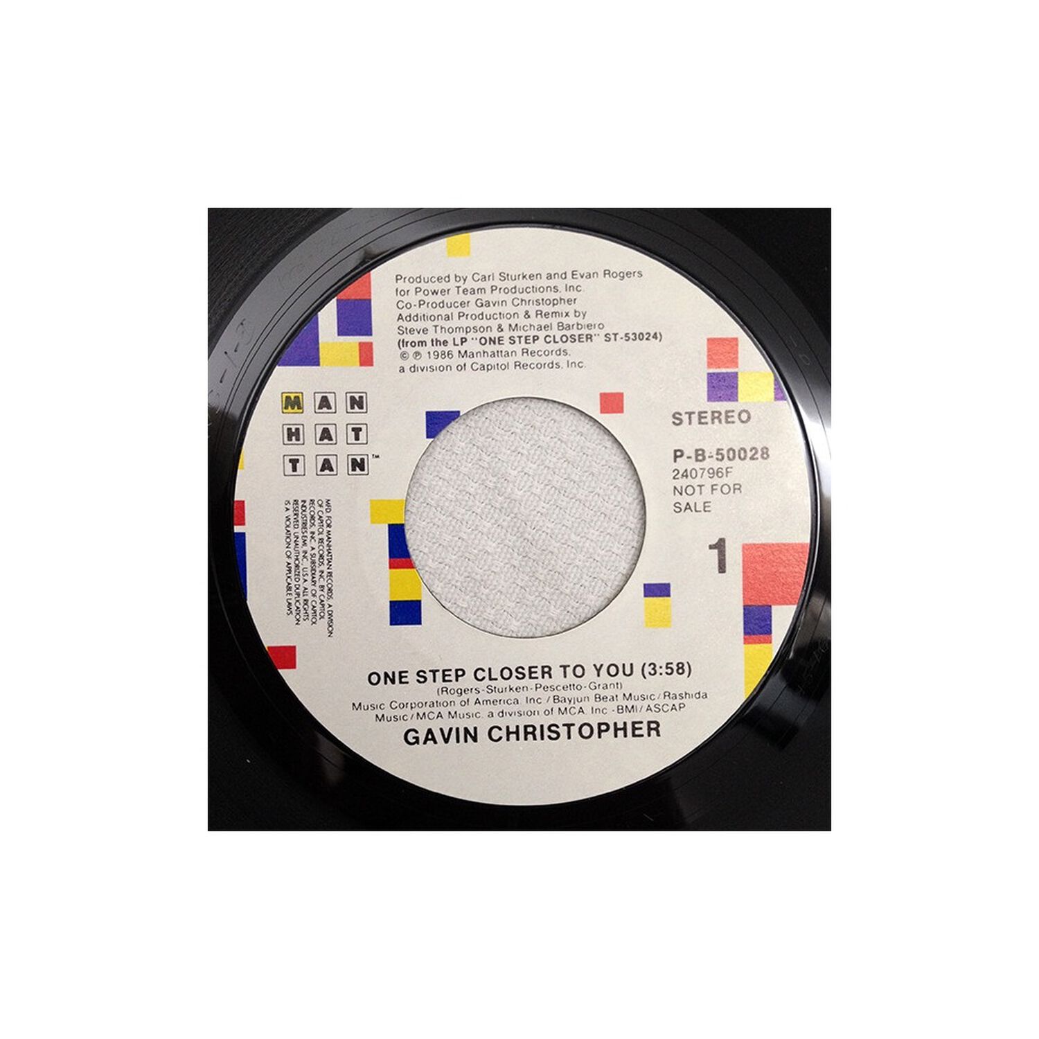 Gavin Christopher - One Step Closer To You | 7" Single Vinilo Usado image number 0.0