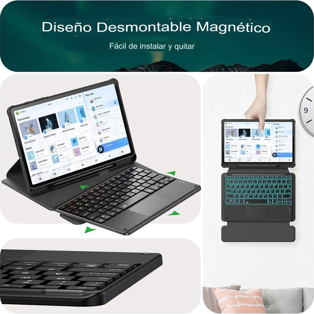 Teclado Para: Galaxy Tab S6 Lite (2024/2022/2020) Funda Case image number 4.0