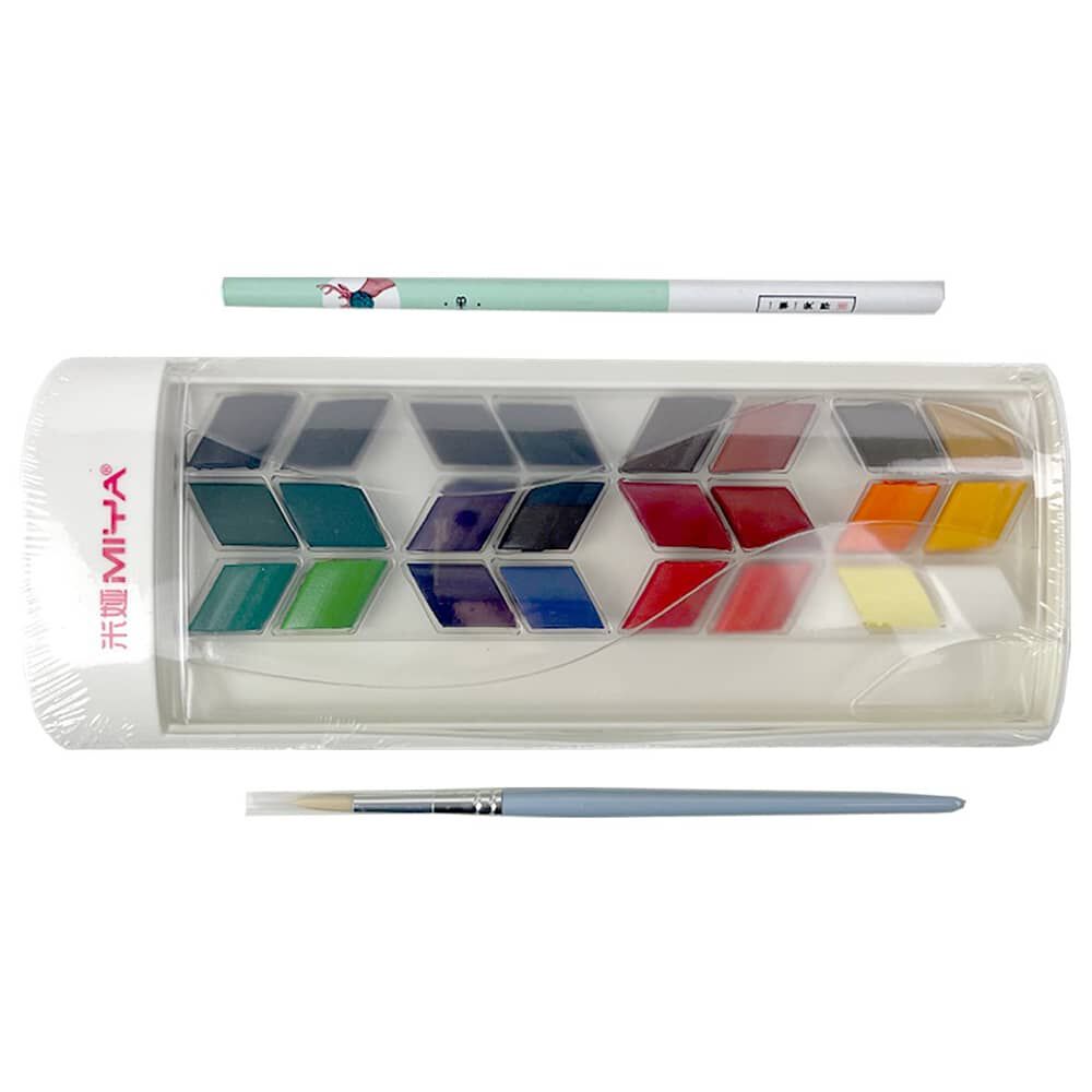 Himi-miya Set Rombo De Acuarela 24 Colores+pincel+lapiz Gr image number 0.0